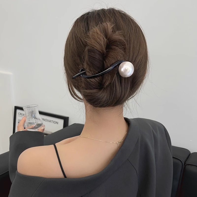 Perla francesa retro cabeza de clip de cabello mujer clip de cabello clip de cabello 2024 nuevo clip de cabello de torsión clip de cabello toque