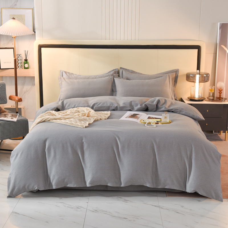 純綿厚手で毛を磨いた純色の豪華なシーツは4点セットの秋冬布団カバーの寝具は3点セットです。