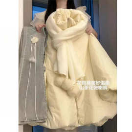 小个子花苞灯笼袖棉服女新款冬季加厚保暖宽松棉衣外套棉袄潮