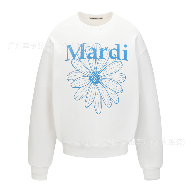 韩国Mardi卫衣赵露思同款小雏菊腊肠狗女秋冬刺绣印花套头圆领外|undefined