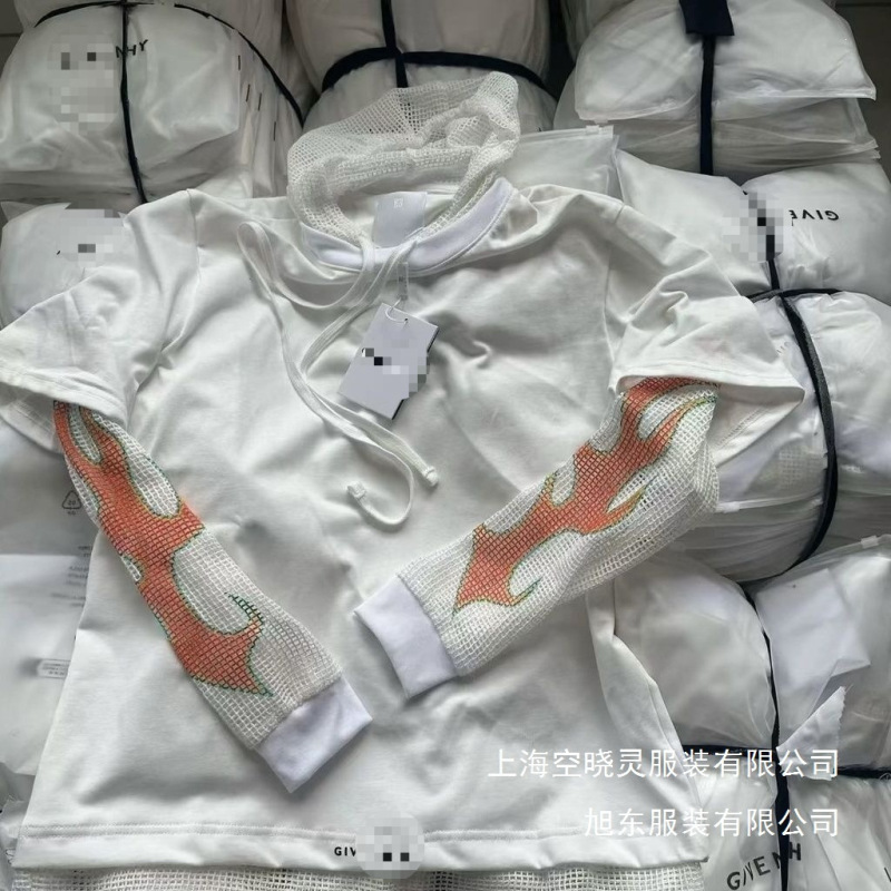 In stock: Guangzhou high-quality, low-profile brand, three-label flame-patterned, two-piece-style, loose-fitting, long-sleeved hoodie, wholesale In stock: Guangzhou high-quality, low-profile brand, three-label flame-patterned, two-piece-style, loose-fitting, long-sleeved hoodie, wholesale