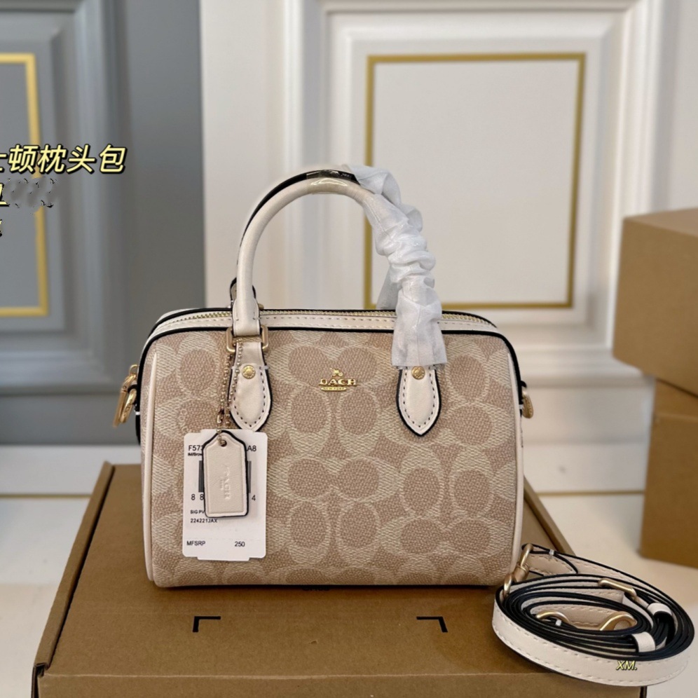 Koujia cuero genuino lv bolso de mujer, nuevo Rowan mini bolso de almohada de Boston, bolso de mano de mujer.
