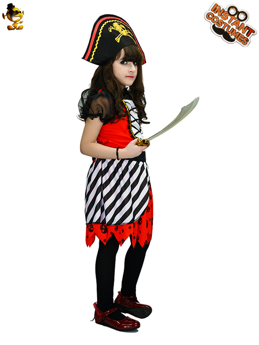 Traje de Halloween traje de escenario ropa de fiesta mascarada Cosplay traje niña pirata falda