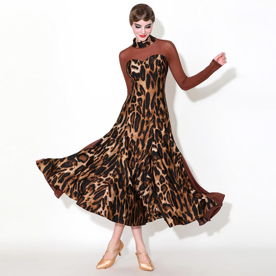 Perry Yomocha! Wild Leopard Modern Dance Dress 1881-2.0 National Standard Dance Dress Waltz dress