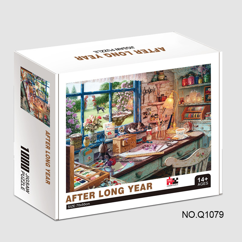 Puzzles de papel transfronterizos adultos 1000 piezas paisaje mapa de animales puzzle desempaquetado plano puzzle juguete regalo