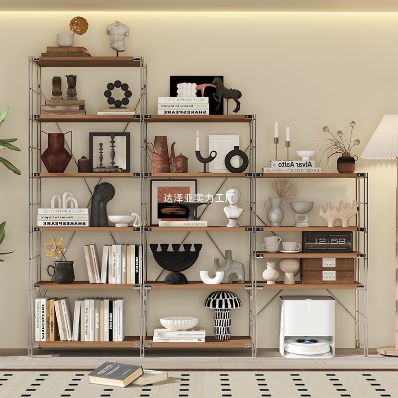 日式置物架落地货架多层客厅阳台书架简约储物高颜值无印风收纳架