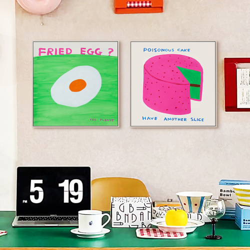 Colorful Fun Decorative Painting Living Room Dining Room Wall Art Memphis Dopamine Niche Artist Home Wall Mural