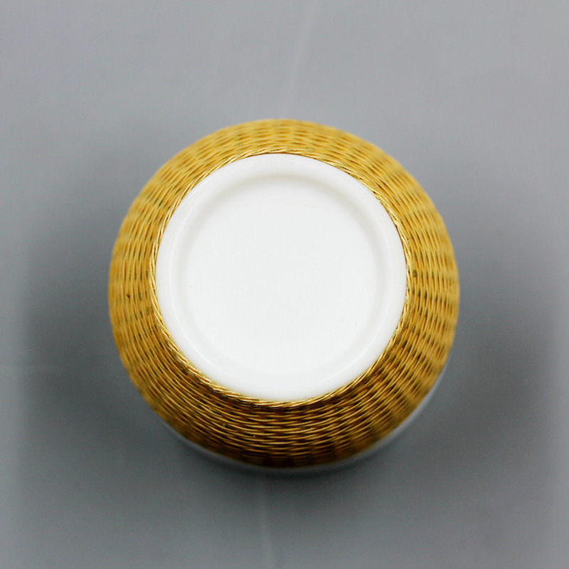 woven ethnic tea cup white jade