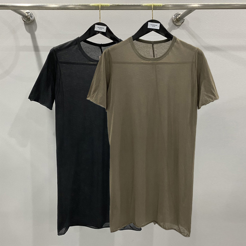 Subhuman Men's Model丨Spring and Summer New Main Line Thin See-Through Fabric One-Piece Slim Bottoming T-Shirt 2 Colors