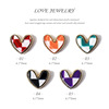 Japanese demi-season metal nail decoration, three dimensional tape heart-shaped, internet celebrity, french style, 5 pieces