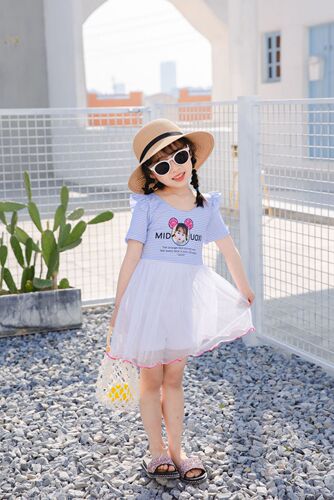 Children's unisex one-piece summer dress Korean style stylish little girl princess dress cute baby swimsuit