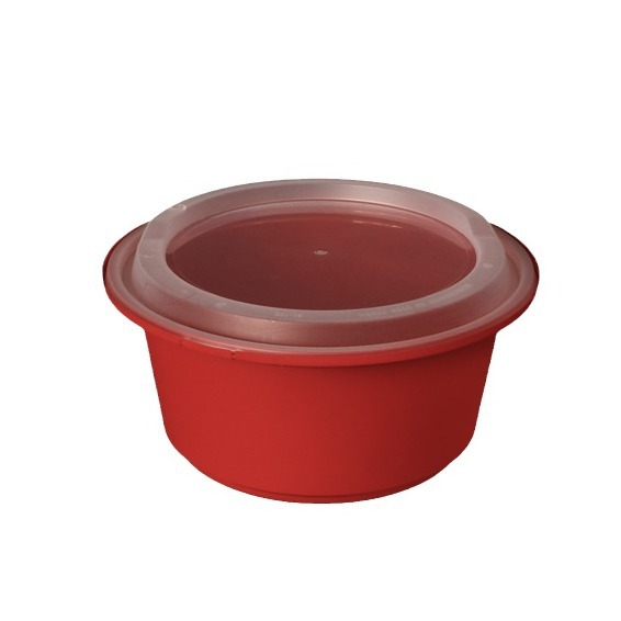 Caja de almuerzo desechable redondo plástico 1360ml Caja de almuerzo caja de embalaje de comida rápida engrosada bloqueo antirrobo tazón redondo grado alimenticio