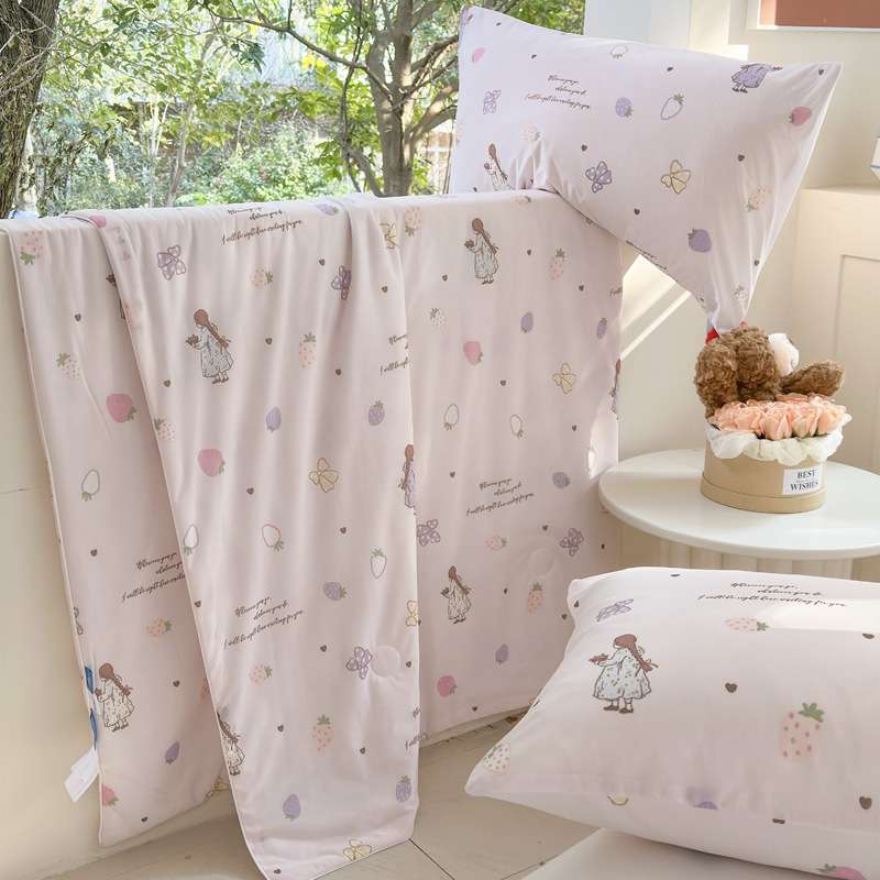 Sensación fresca de verano, seda helada, edredón fresco de verano, edredón de aire acondicionado, edredón delgado doble, dormitorio de estudiantes, edredón de verano, lavable a máquina