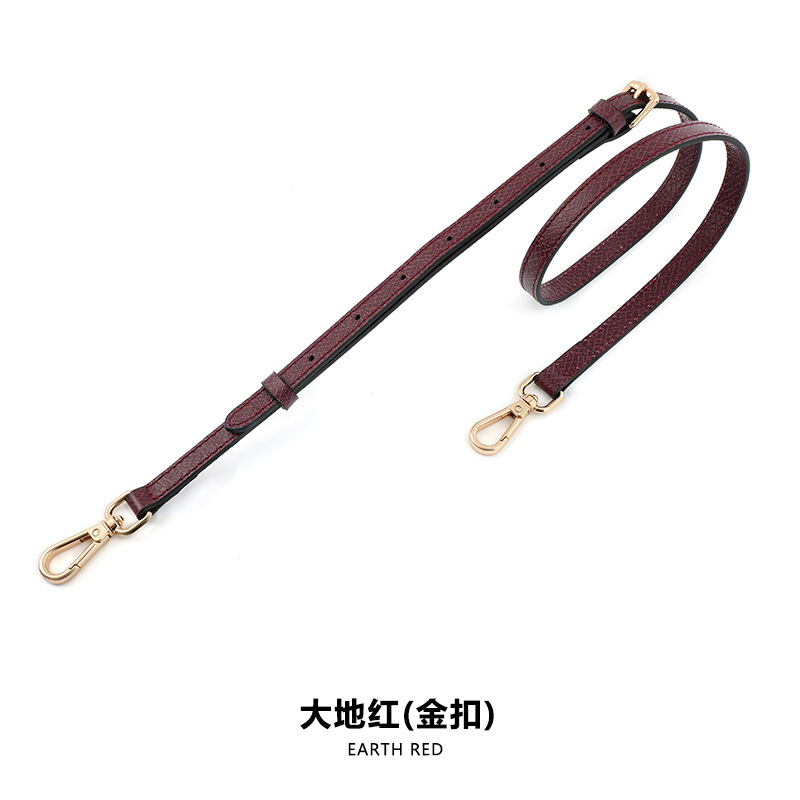 A- 48 first layer leather 1.2cm adjustable earth red gold buckle