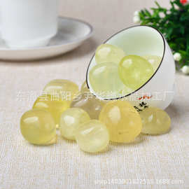 黄水晶滚石柠檬黄水晶滚石消磁摆件供佛装饰香薰扩香石手工鱼缸