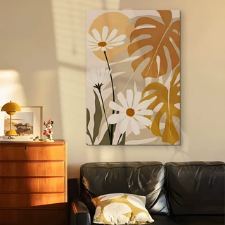 跨境抽象花卉装饰画北欧客厅沙发背景墙艺术挂画饭厅餐厅创意壁画