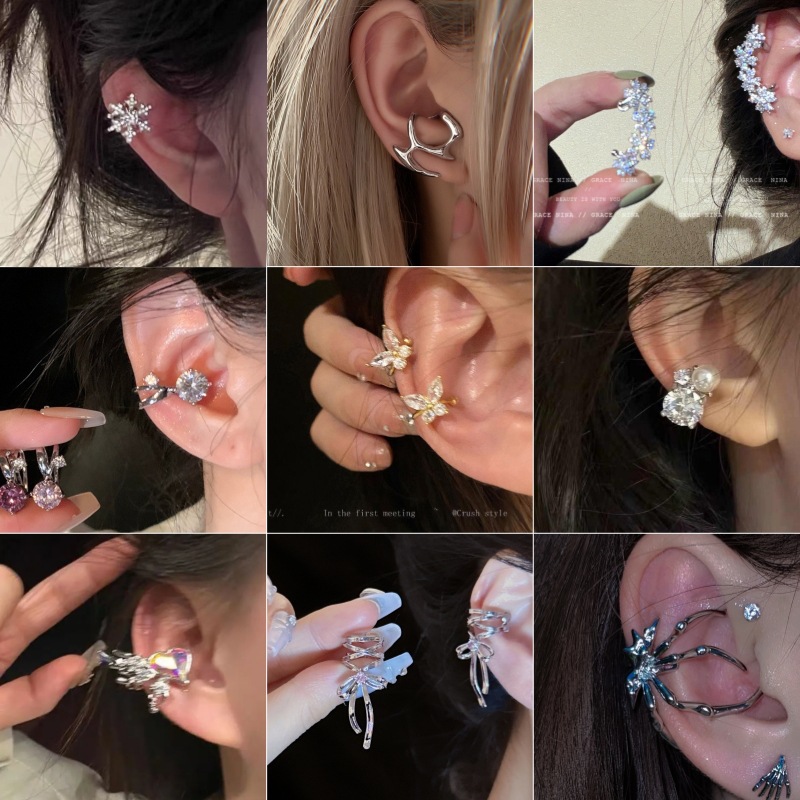 Trendy and Chic High-End Clip-On Earrings for Women Without Piercings, Versatile and Exquisite Luxury Earrings