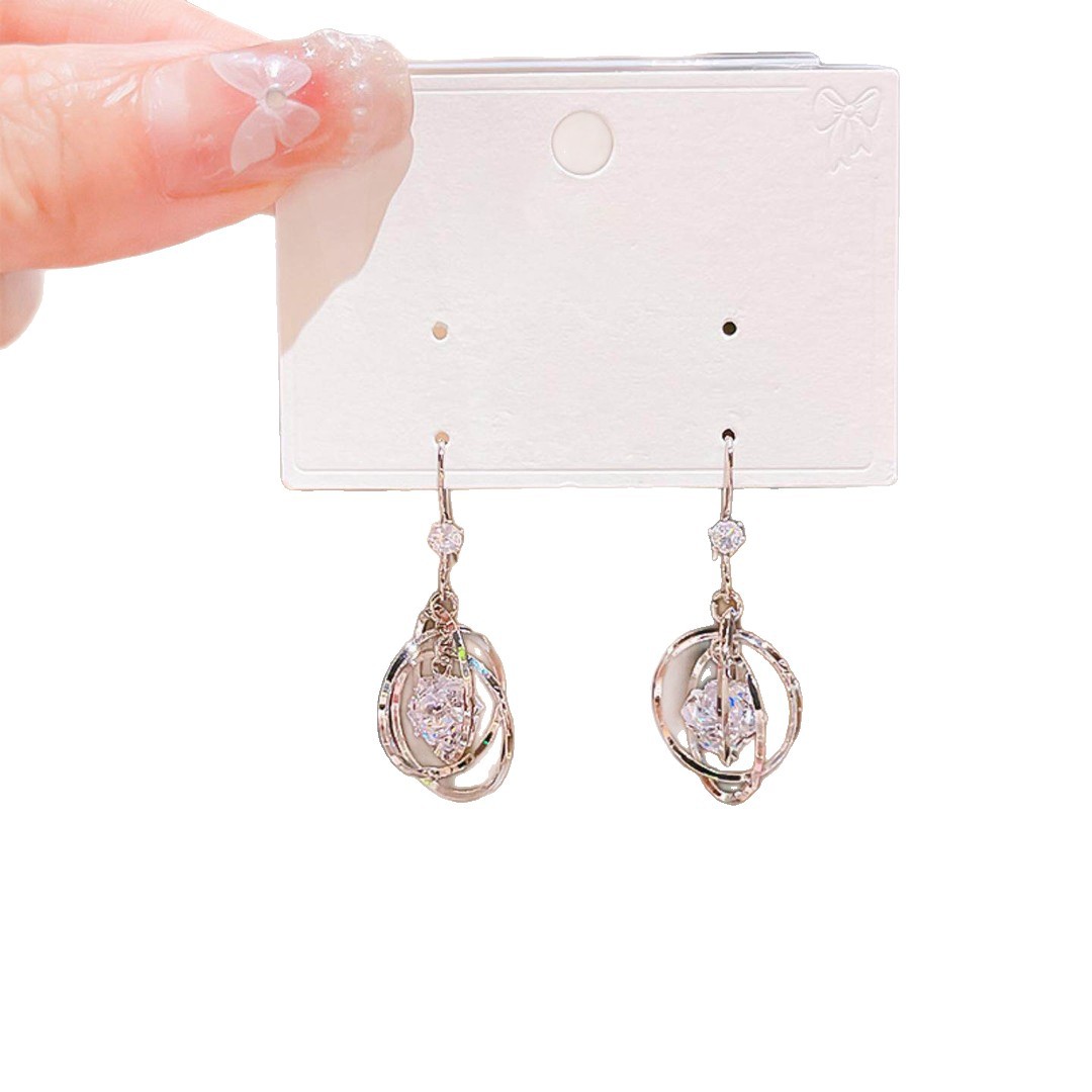 2026 nueva moda femenina alrededor de zircon gancho de orejas planetas órbita pendientes joyas temperamento pendientes joyas regalos image 5