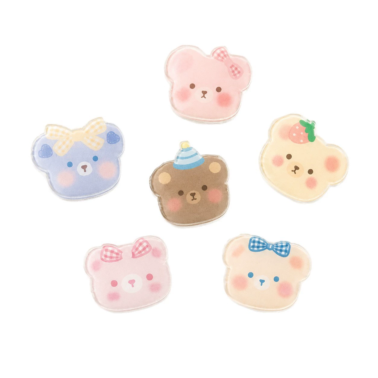 Acrylic Badge Pin Cute Bear Brooch, 3 cm Charming Cartoon Design, lightweight 0.003 kg