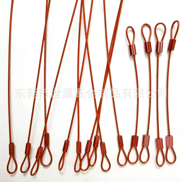 Прямые продажи с фабрики высококачественных цветных стальных тросов с двумя прессованными цветными алюминиевыми втулками.