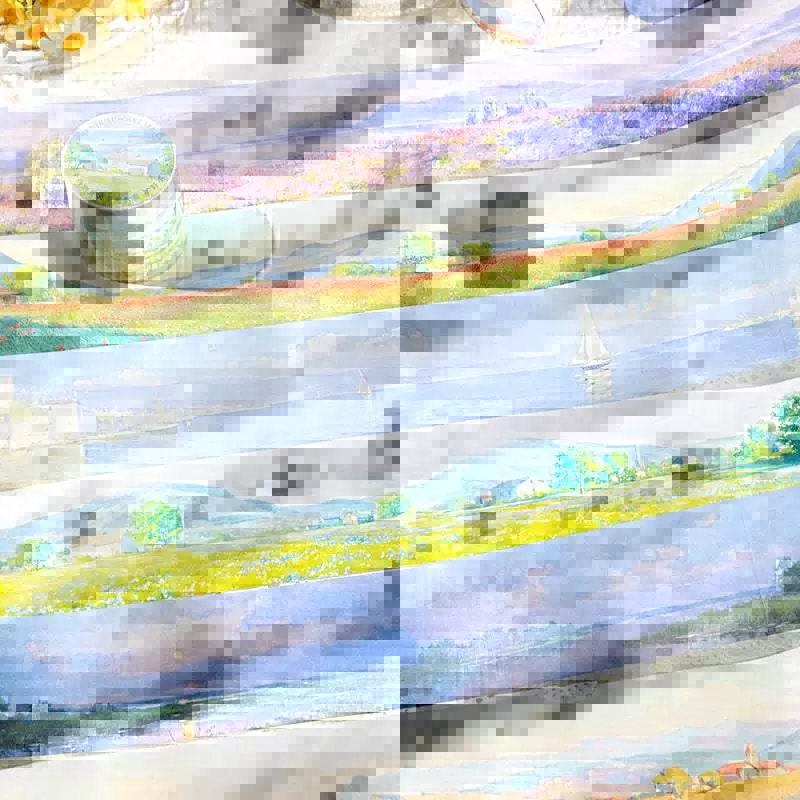 Лето Тоскана и бумажная лента ретро акварель масляная живопись пейзажная цветочная морская ручная палатка выстрел фундамент декора