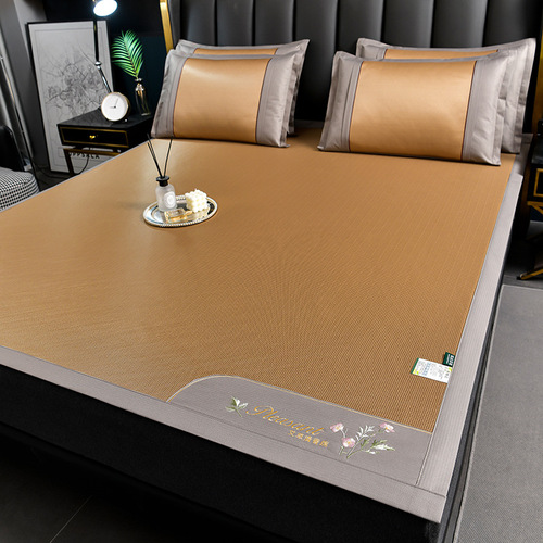 High-end ice silk cooling mat set of three, summer ice silk rattan mat, two-sided, baby usable, foldable, air conditioner single mat