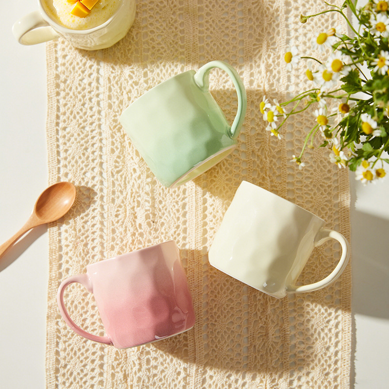 グラデーションマグカップ高颜値陶磁器カップ家庭用コップカップル朝食カップオフィスコーヒーカップ|undefined