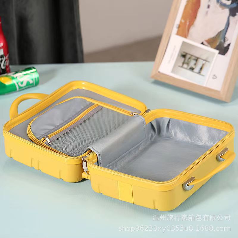 14 pulgadas de equipaje Mini caja cosmética caja de almacenamiento de viaje caja de regalo portátil cosmética bolsa portátil resistente a los arañazos femenino