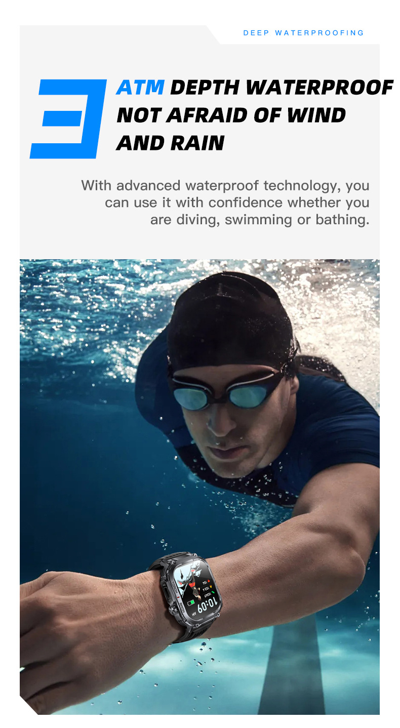 The new outdoor sports smartwatch S320B features Bluetooth communication and is water-resistant with a compass and 3ATM undefined