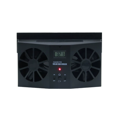Summer Solar-Powered Three-Head Car Digər kiçik elektrik cihazlar - thermometer-type-exhaust-fan-black-solar