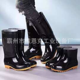反光条高筒雨靴 夜间城区积水巡查防滑雨鞋