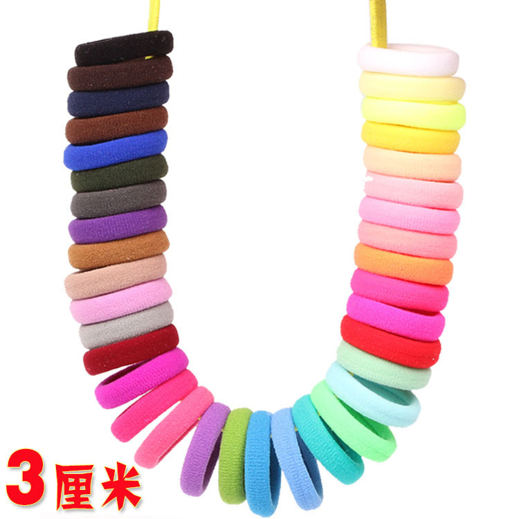 Japanese and Korean high elastic seamless headband candy color color children's hair ring 3CM nylon towel ring diy ring