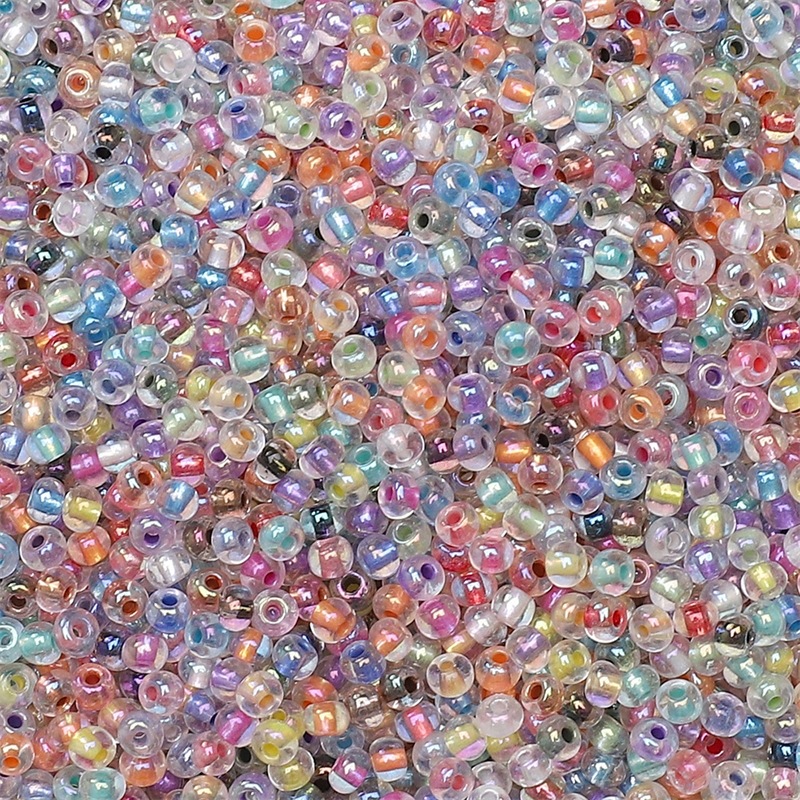 2 - 4mm accesorios de collar de pulsera caseros DIY hechos a mano con cuentas de arroz de núcleo teñido de cuentas de color mágico súper excelente