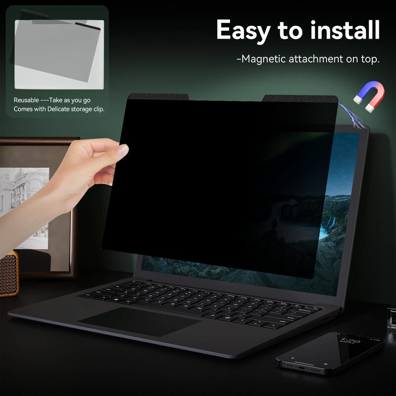 Magnetic Suction Model 180 ° Anti-Blue Light and Anti-Peep Film, Suitable for Lenovo, Asus, and Hp Laptop Models