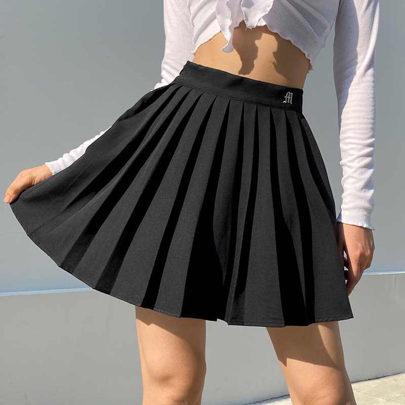 Dameskleding streetstyle letter geborduurde geplooide rok 2021 lente, zomer, herfst en winter nieuwe dameskledingtrend_voghion.com