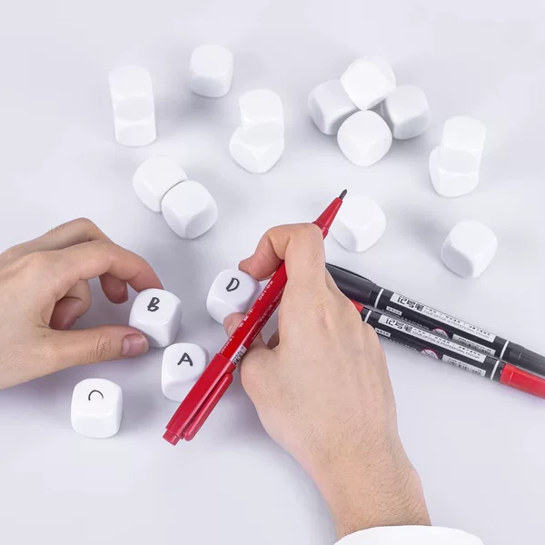 Rounded Corner Blank White Dice Board Game DIY Sticker Math Counting Teaching Custom Acrylic Dice