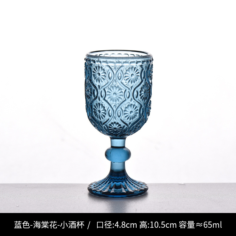 Copa de rayas verticales de vidrio retro europeo, copa de vino tinto, copa de postre alto de helado, copa de vino de frutas de uva de champán casero