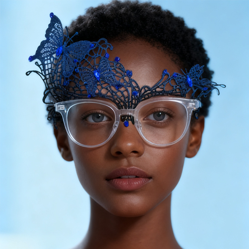 Gfas de mariposa de encaje, máscara de mitad de cara, vestido de fiesta, máscara de Venecia, máscara de borde, máscara de encaje, máscara de ojos