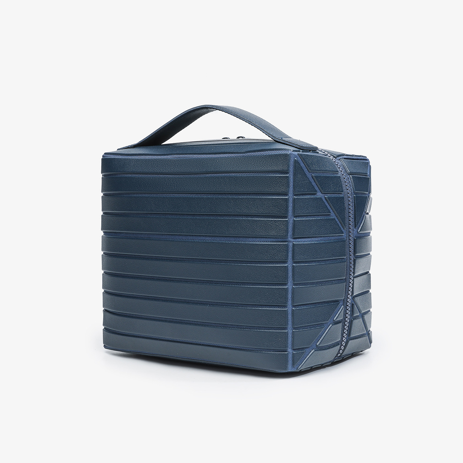 Estilo europeo simple explosión práctica gran capacidad hermosa bolsa de almacenamiento de viaje viaje estereoscópico estriado bolsa de maquillaje portátil