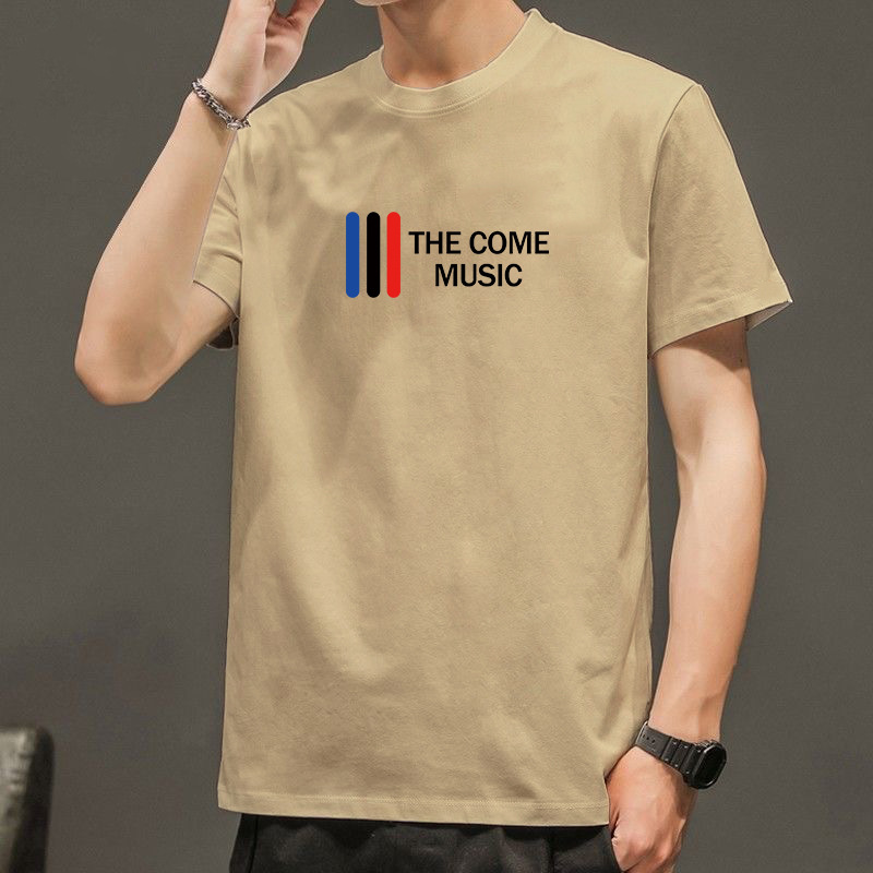 Primavera y Verano nueva carta cuello redondo de manga corta Camiseta de los hombres de la camiseta de moda corto de moda todo-Partido casual Top ropa de los hombres camiseta