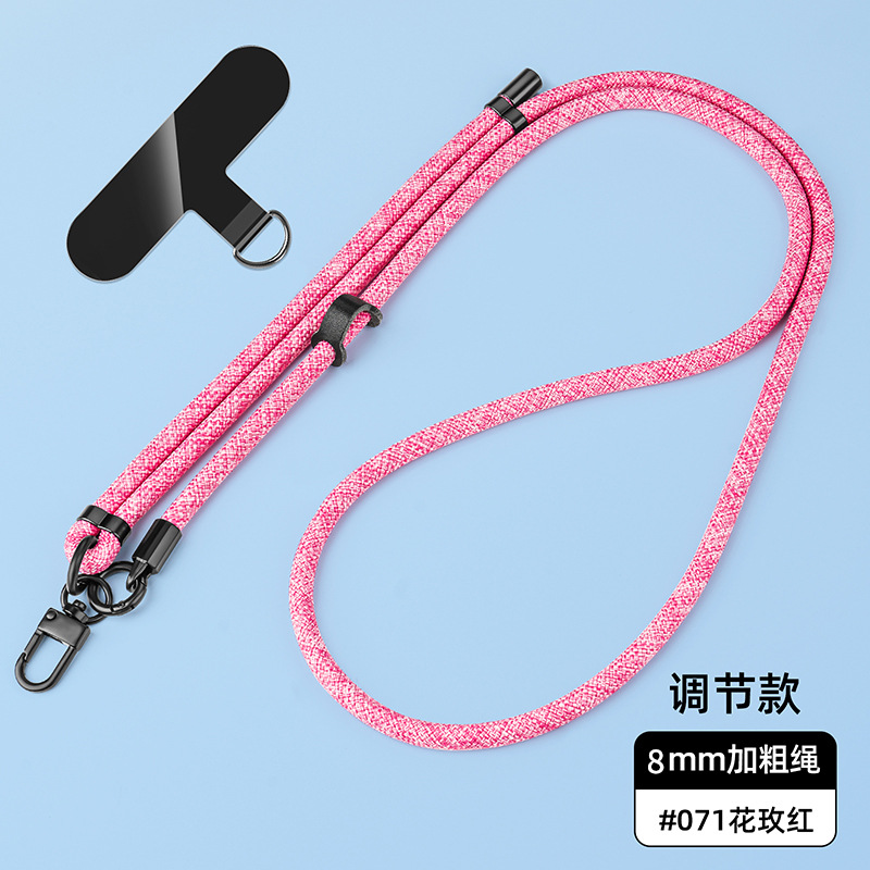 Cordón para teléfono móvil de 8mm, cuello colgante, mensajero, muñeca, eslinga de nailon resistente, cuerda anti-pérdida, longitud ajustable, espalda