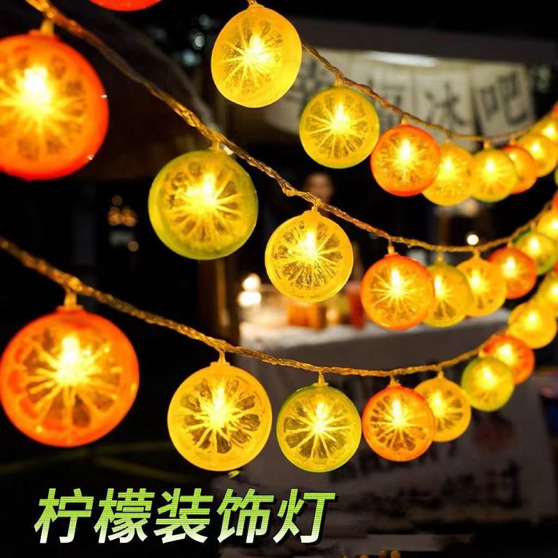 屋外屋台雰囲気ライト、夜市、フルーツ屋台、ワインボトルライト、小さなカラフルなライト、トランク誕生日装飾ライト|undefined
