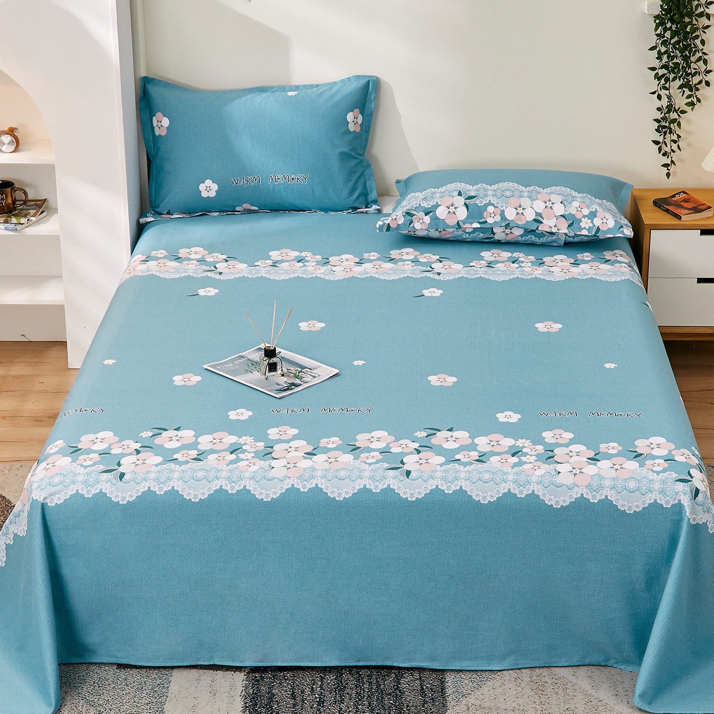 100% algodón sábanas dormitorio de estudiantes cubierta de cama individual niños de verano una sola pieza engrosada edredón al por mayor image 44