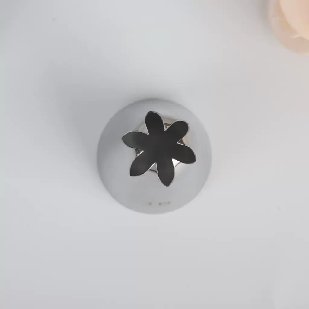 1B#大号裱花袋六齿曲奇饼奶油花嘴304不锈钢家用蛋糕烘焙装饰工具