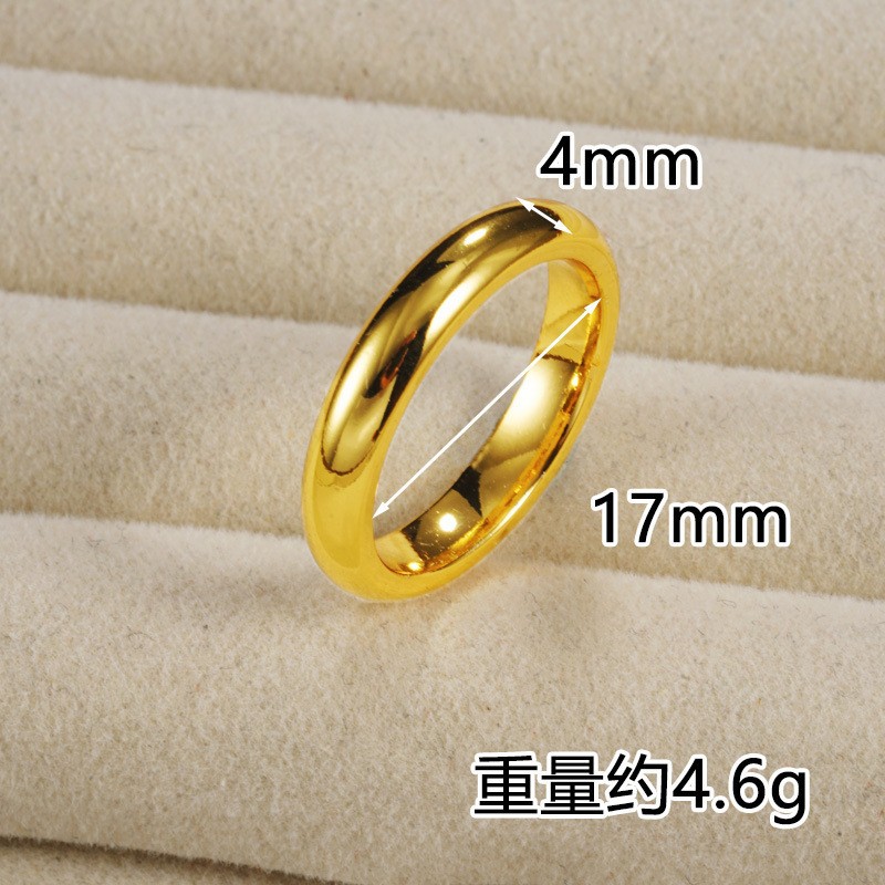 Anillo de oro vietnamita para parejas, anillo de cola estrellada, joyería de imitación esmerilada, anillo de oro falso para boda.
