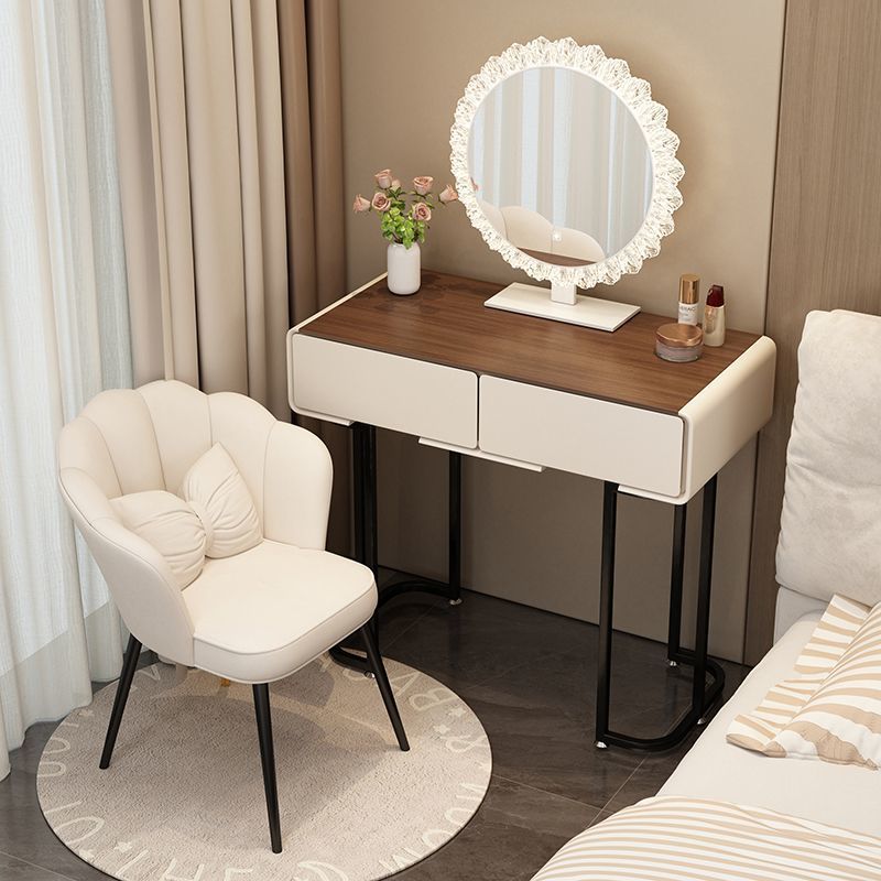 Dressing Table Bedroom Modern Simple Dressing Table Small Apartment Solid Wood Dressing Table Light Luxury Cream Style Dressing Table