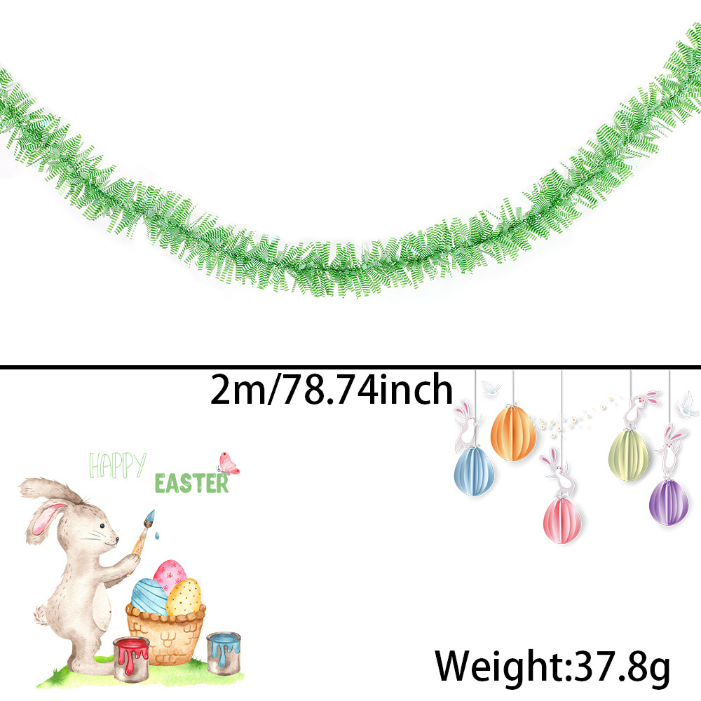 Suministros de fiesta de Pascua de 2m de color Rubea colgante de fiestas decorativas de huevos de flores de color