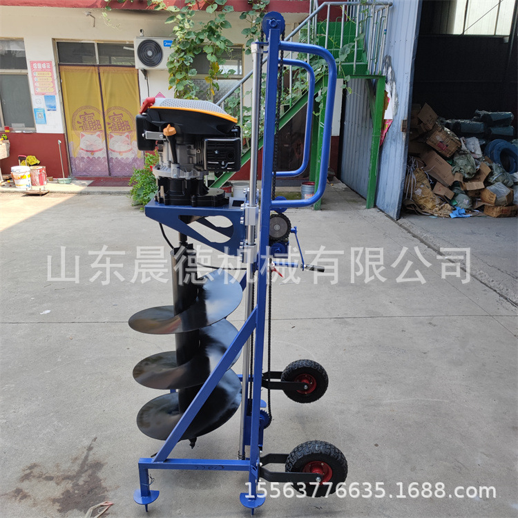 果园种植大棚栽杆打眼机 光伏埋桩电线杆打洞机