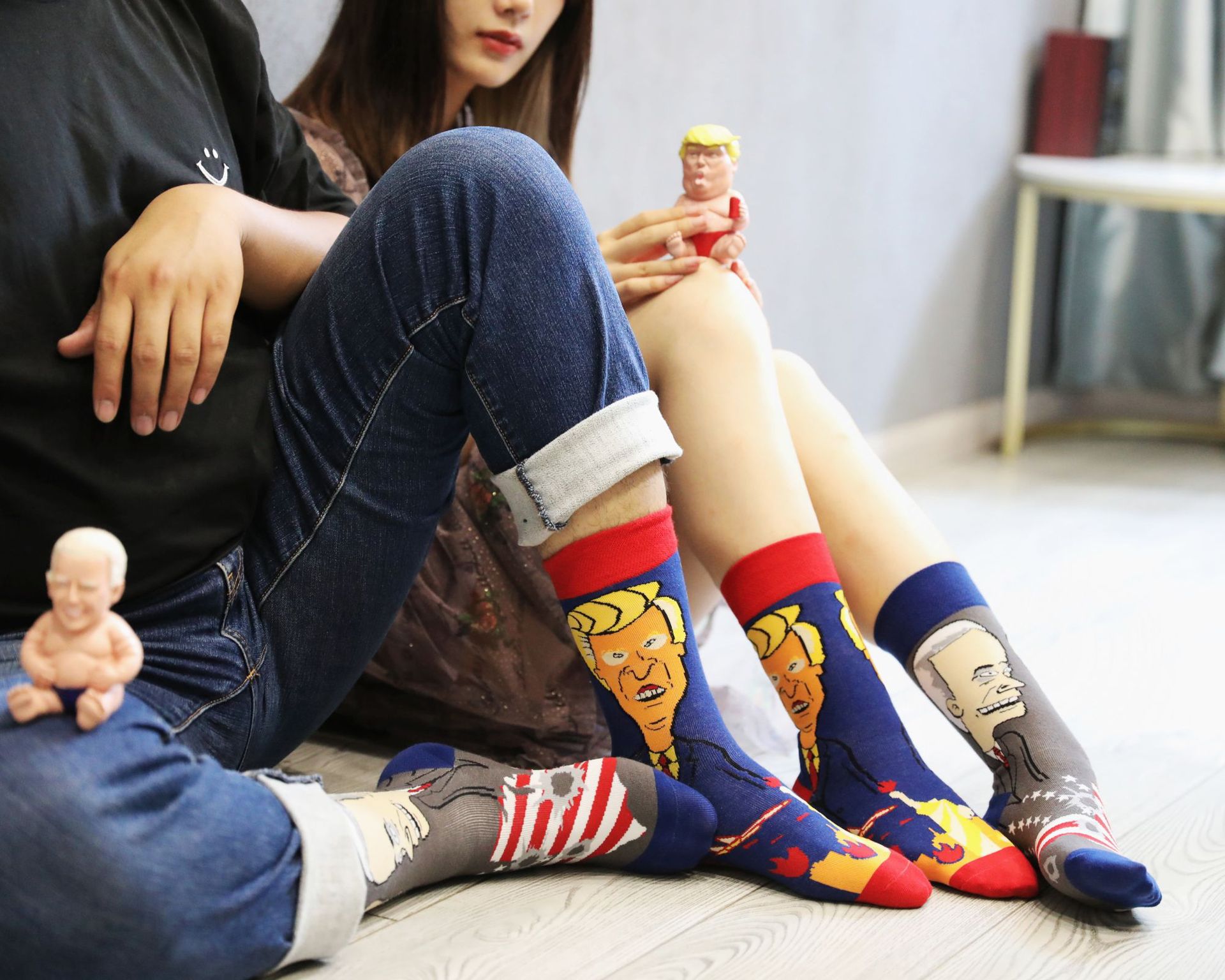 Unisex Casual Portrait Abstract Cotton Printing Crew Socks A Pair display picture 4