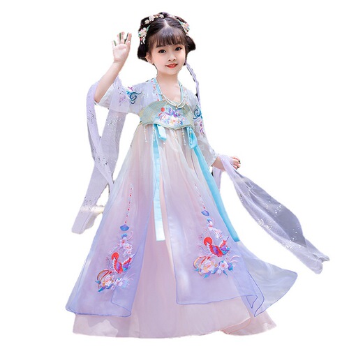 Hanfu girls chinese traditional princess cosplay dress kids fairy skirt children ancient traditional folk dance gown guzheng performance dress